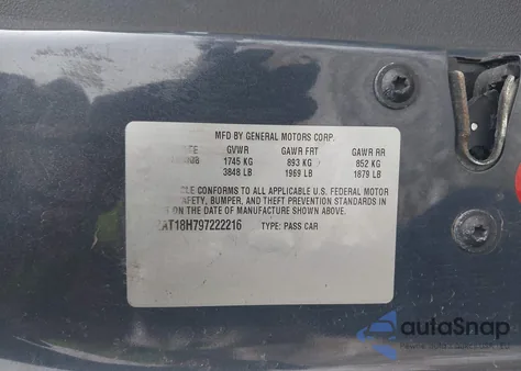 2009 Pontiac G5 Gt z USA, uszkodzony, nr VIN 1G2AT18H797222216